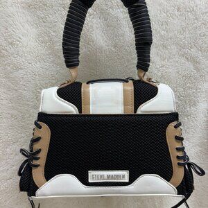 Fun, Sporty, Unique, Steve Madden Bdiego Athletic Inspired Handbag Black & White